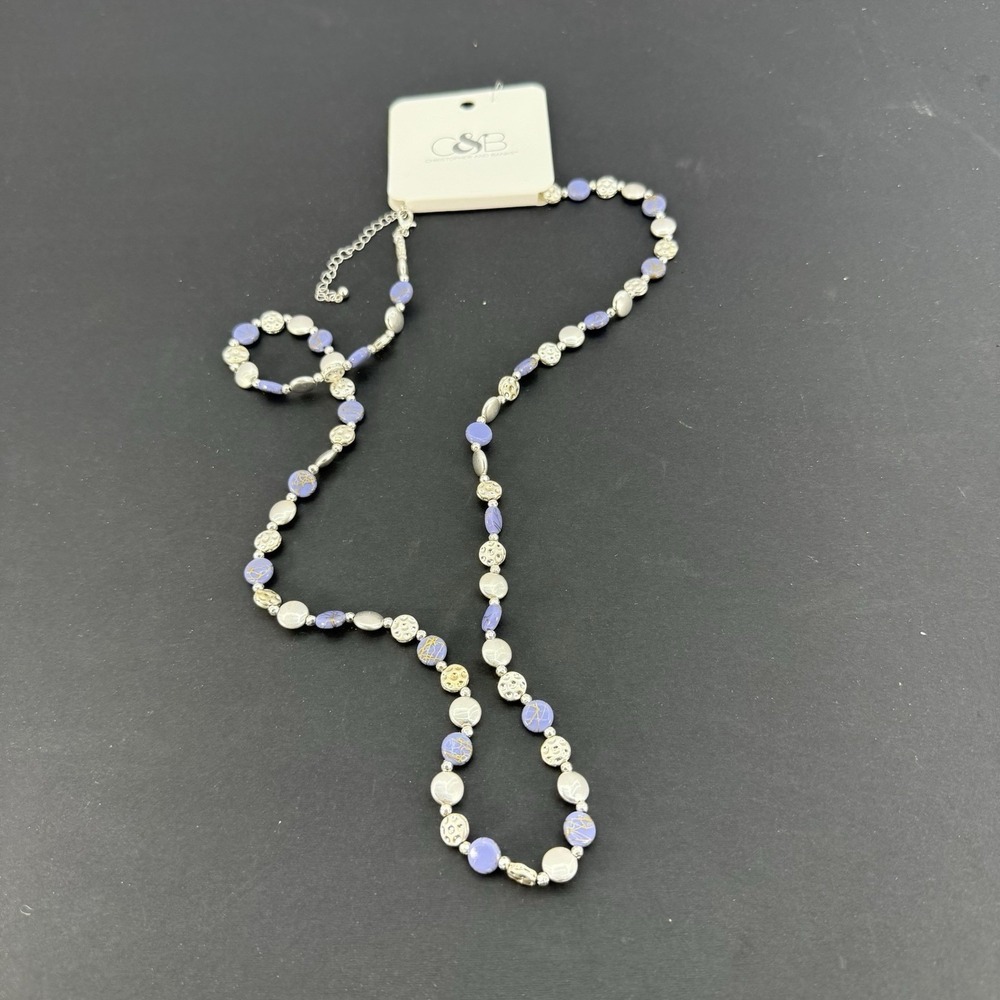 Christopher and banks multi colored pastel beaded necklace NWT